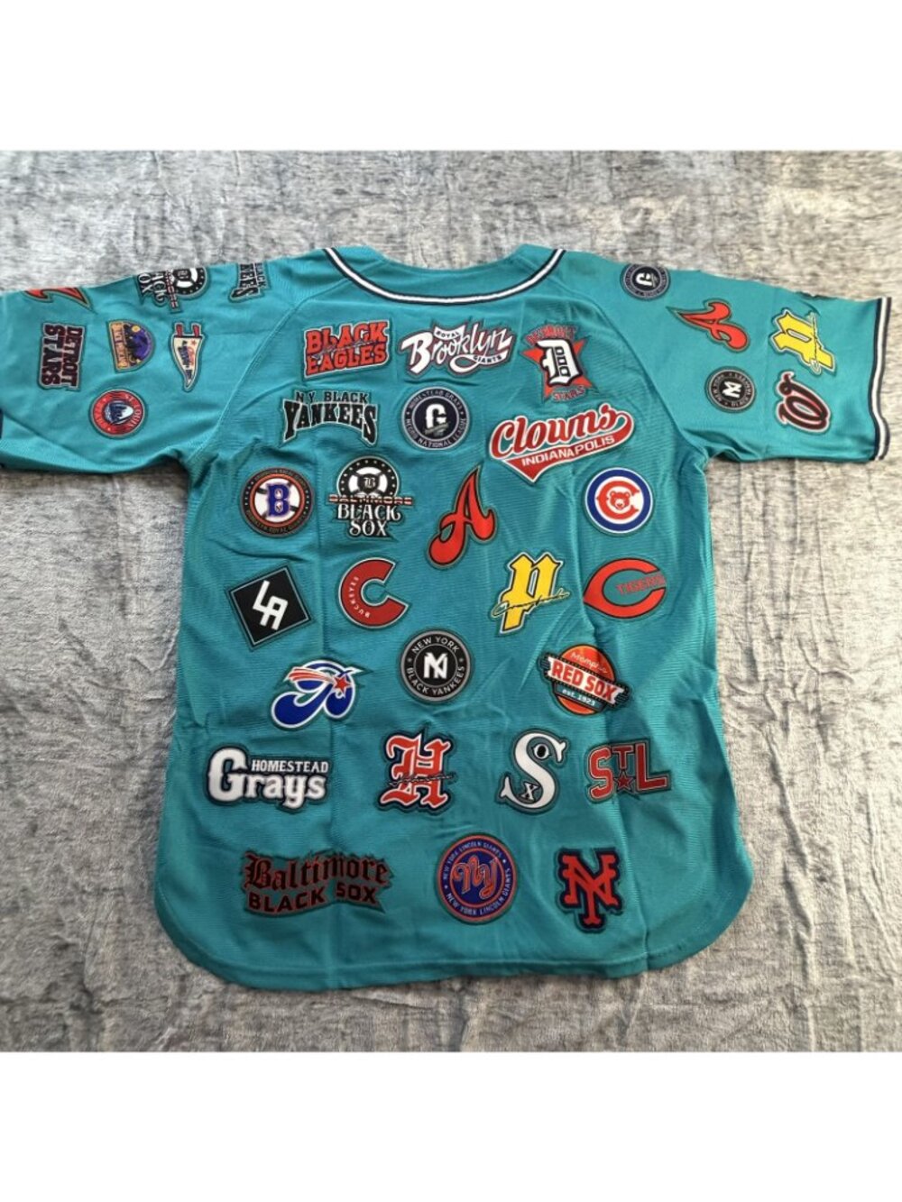 Headgear Classics Negro League Collection Collage Jersey Teal Size L NWT - Picture 2 of 16